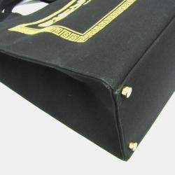 Pre Owned Fendi FENDI X Versace Fendace Canvas Shoulder Bag Tote Bag Gold Black