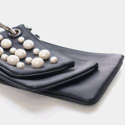 Pre Owned Fendi Triplette Pearl Pouch