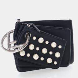 Pre Owned Fendi Triplette Pearl Pouch