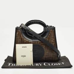 Pre Owned Fendi Runaway Small Zucca Coated Canvas and Leather Tote 
