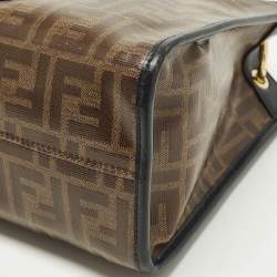 Pre Owned Fendi Runaway Small Zucca Coated Canvas and Leather Tote 