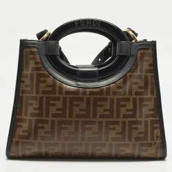 Pre Owned Fendi Runaway Small Zucca Coated Canvas and Leather Tote 