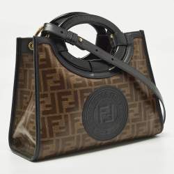Pre Owned Fendi Runaway Small Zucca Coated Canvas and Leather Tote 