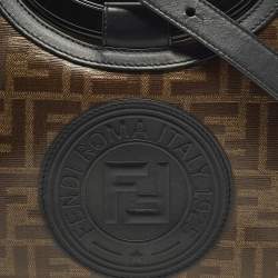 Pre Owned Fendi Runaway Small Zucca Coated Canvas and Leather Tote 