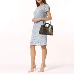 Pre Owned Fendi Runaway Small Zucca Coated Canvas and Leather Tote 