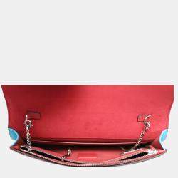 Pre Owned حقيبة فندي كلتش ظرف جلد بثلاثة ألوان مع سلسلة