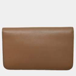 Pre Owned حقيبة فندي كلتش ظرف جلد بثلاثة ألوان مع سلسلة