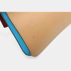 Pre Owned حقيبة فندي كلتش ظرف جلد بثلاثة ألوان مع سلسلة