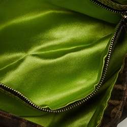 Pre Owned حقيبة باجيت فنْدي خرز توباكو/أخضر كانفاس زوكا وغطاء سحلية