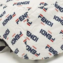 مملوكة مسبقًا حقيبة ظهر فندي فيلا مينيا نايلون أبيض قابلة للطي