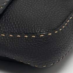 مملوكة مسبقًا Fendi Baguette Black Selleria Leather Flap Bag
