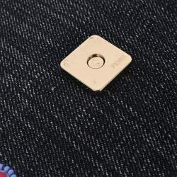 Pre Owned حقيبة باجيت خرزية من الدنيم الأزرق الداكن فندي