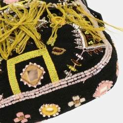 مملوكة مسبقًا حقيبة فنندي باغيت خرز قماش أسود