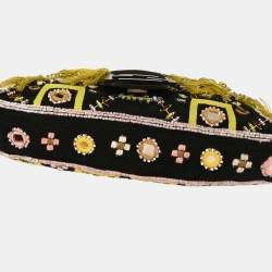 مملوكة مسبقًا حقيبة فنندي باغيت خرز قماش أسود