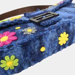 مملوكة مسبقًا حقيبة باغيت فندي زرقاء لباد وترقيع