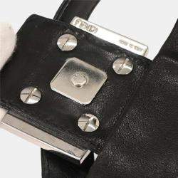 Pre Owned حقيبة فندي باغيت جلد أسود