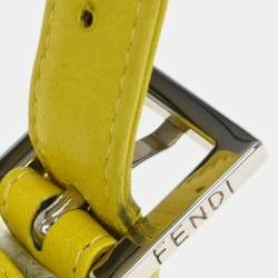 مملوكة مسبقًا حقيبة باغيت جلدية صفراء فندي