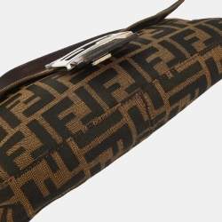 Pre Owned Fendi Brown Zucca Baguette Handbag