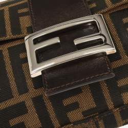 Pre Owned Fendi Brown Zucca Baguette Handbag
