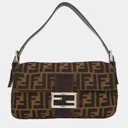 Pre Owned Fendi Brown Zucca Baguette Handbag