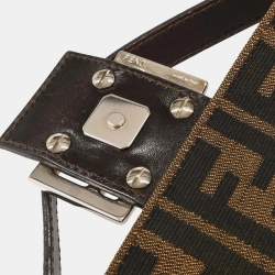 Pre Owned Fendi Brown Zucca Baguette Handbag