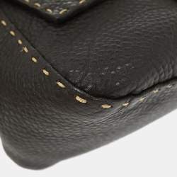 Pre Owned حقيبة يد فيندي خياطة جلد بني غامق