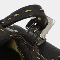 Pre Owned حقيبة يد فيندي خياطة جلد بني غامق