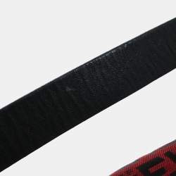 Pre Owned Fendi Red Zucchino Baguette Handbag