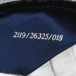 Pre Owned Fendi Mamma Baguette Navy Gray Zucchino Canvas Shoulder Bag