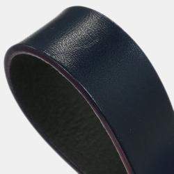 Pre Owned Fendi Mamma Baguette Navy Gray Zucchino Canvas Shoulder Bag