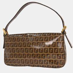 مملوكة مسبقًا Fendi Brown Zucchino Baguette Handbag