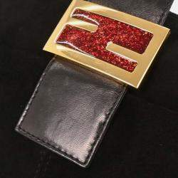 مملوكة مسبقًا Fendi Black Suede Mamma Baguette Handbag