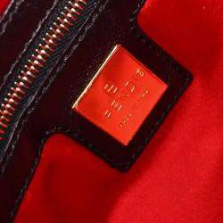 مملوكة مسبقًا Fendi Black Suede Mamma Baguette Handbag