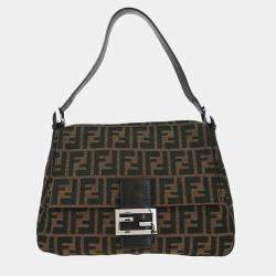 مملوكة مسبقًا Fendi Brown Canvas Zucca Mamma Baguette Handbag