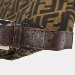 مملوكة مسبقًا حقيبة فندي هوبو زوكا بني/أسود