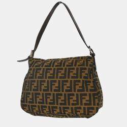 مملوكة مسبقًا Fendi Brown Canvas Zucca Mamma Baguette Handbag