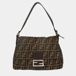 مملوكة مسبقًا Fendi Brown Canvas Zucca Mamma Baguette Handbag