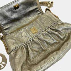 مملوكة مسبقًا Fendi Gold Zucca Chef Handbag