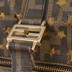 Pre Owned حقيبة فندي يد بنية قماش مطلي زوكا شبكة