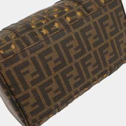 Pre Owned حقيبة فندي يد بنية قماش مطلي زوكا شبكة