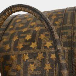 Pre Owned حقيبة فندي يد بنية قماش مطلي زوكا شبكة