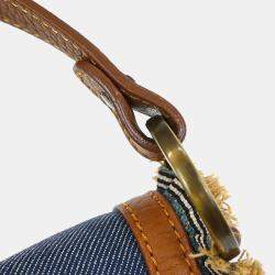 Pre Owned حقيبة فندي بلو دينيم شيف