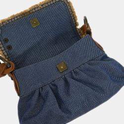 Pre Owned حقيبة فندي بلو دينيم شيف