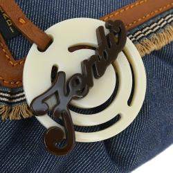 Pre Owned حقيبة فندي بلو دينيم شيف