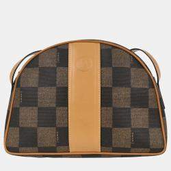 مملوكة مسبقًا حقيبة كتف بصيغة مربعة بيفونا بني وأسود من فندي