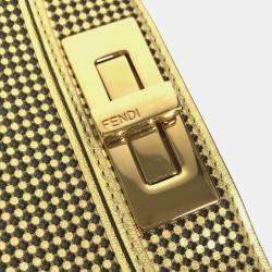 Pre Owned حقيبة فندي فينداس بيكابوو أي سي يو جلد ذهبي متوسطة يد/كتف بطريقتين