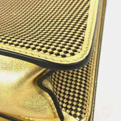 Pre Owned حقيبة فندي فينداس بيكابوو أي سي يو جلد ذهبي متوسطة يد/كتف بطريقتين