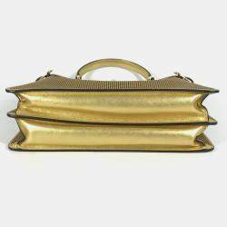 Pre Owned حقيبة فندي فينداس بيكابوو أي سي يو جلد ذهبي متوسطة يد/كتف بطريقتين