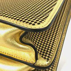 Pre Owned حقيبة فندي فينداس بيكابوو أي سي يو جلد ذهبي متوسطة يد/كتف بطريقتين