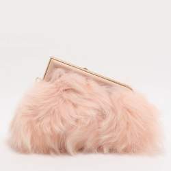 Pre Owned حقيبة كلتش فندي فيرست جلد أسود صغيرة